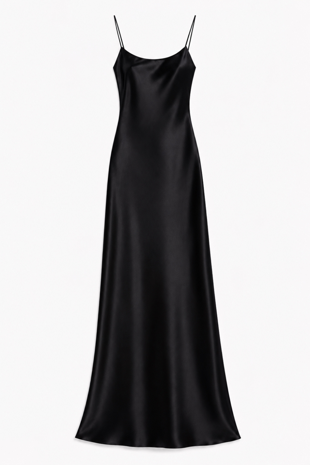 Carolyn Black maxi dress in Silk Satin