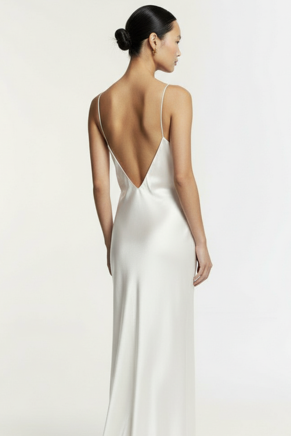serenity backless dress Rowena White backless gown in Silk Satin