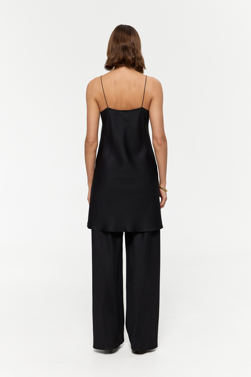 Naomi Black mini dress in Silk Twill