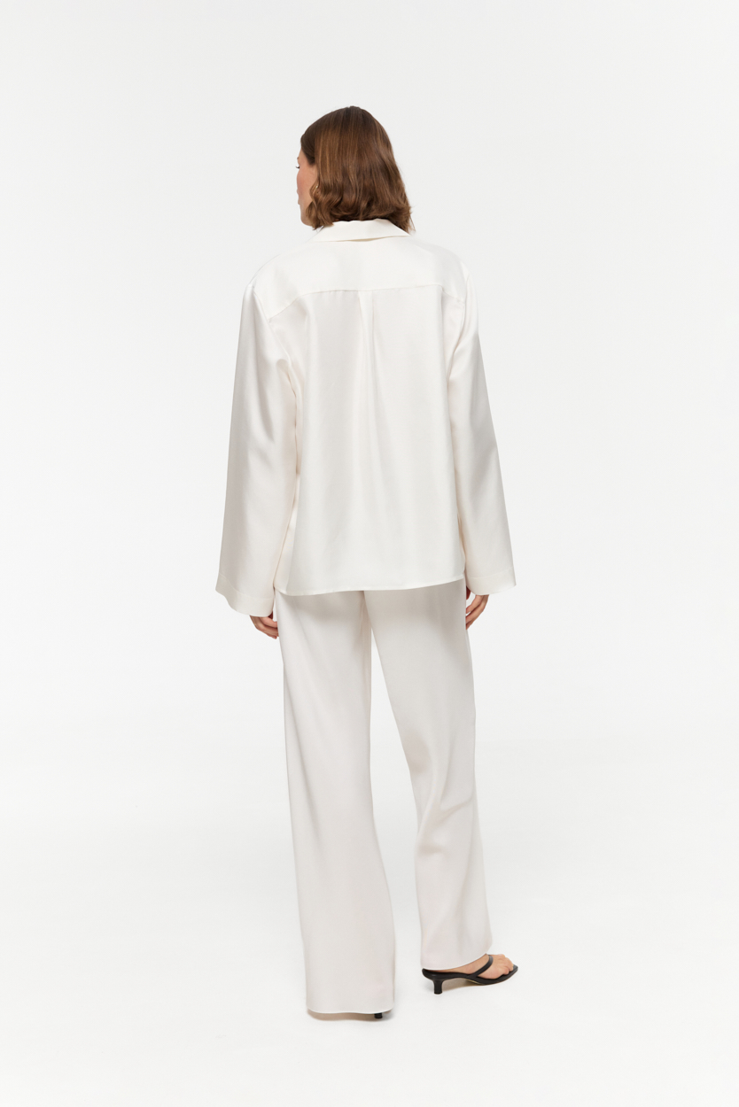 Bridgette White blouse in Silk Twill
