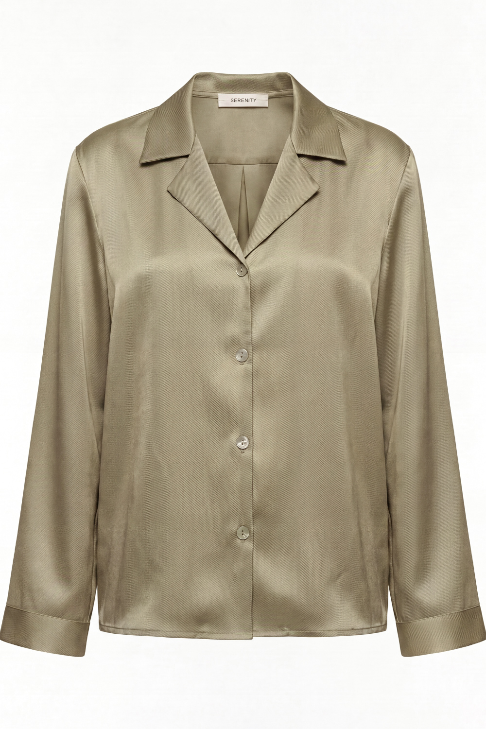 Bridgette Dusty-Sage blouse in Silk Twill