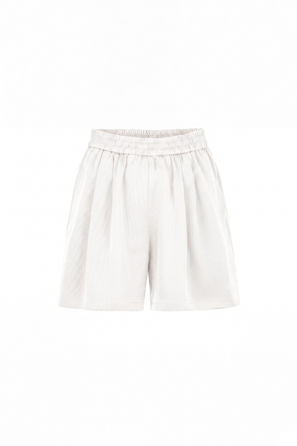 Loran White shorts in Silk Twill