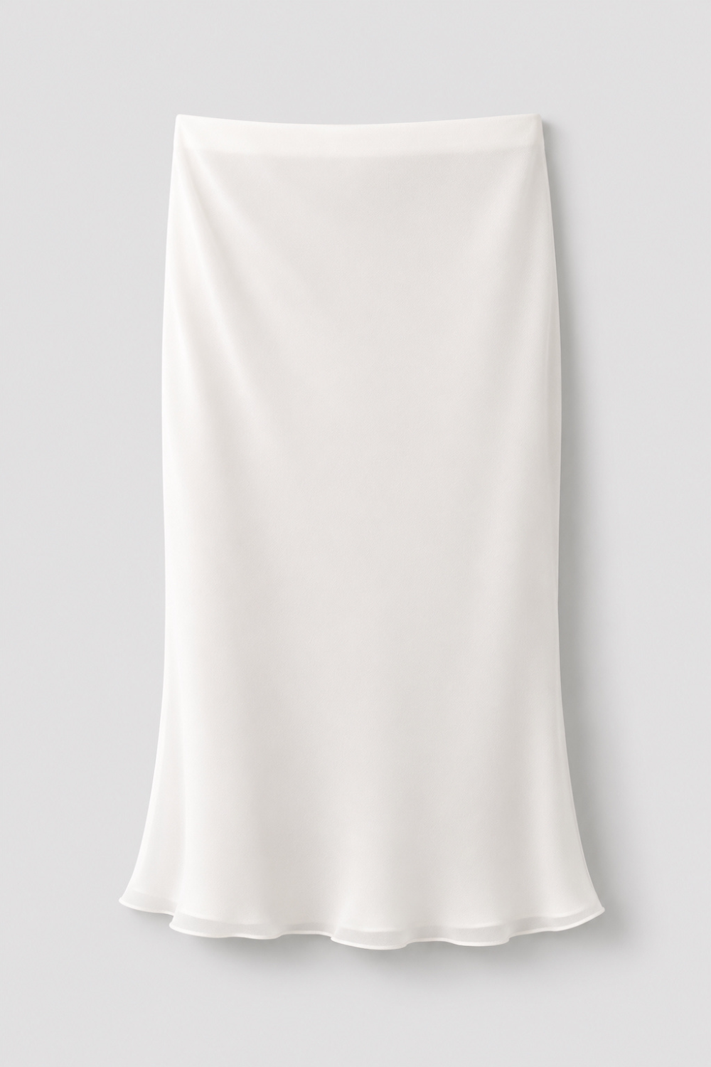 Neve Ivory knee length pencil skirt in Silk-Crepe (Fully Lined)