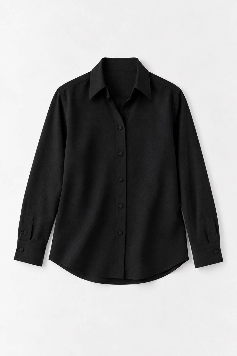 Jeanne Black classic shirt in Silk Cady