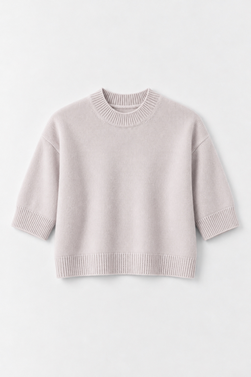 Salma Fancy-Grey crew neck sweater in Cashmere